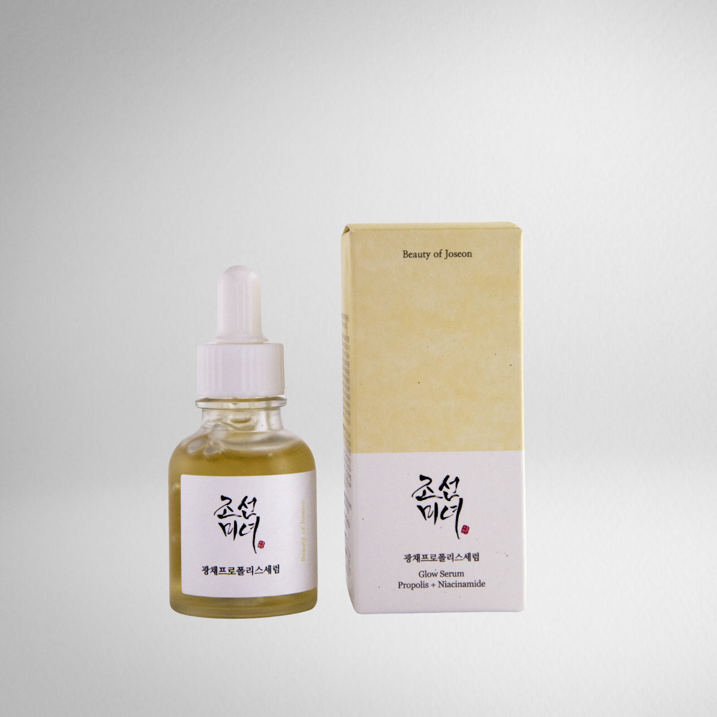 Beauty of Joseon Glow Serum Propolis & Niacinamide 30ml, bottle label and packaging