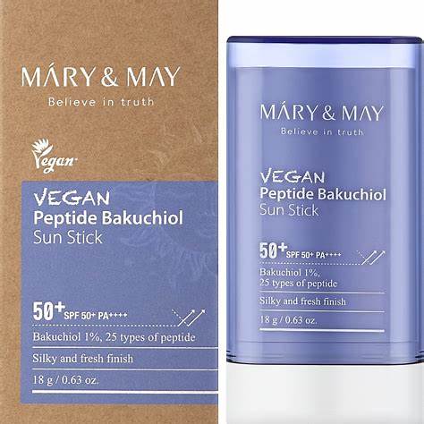 Mary & May Vegan Peptide Bakuchiol Sun Stick SPF50+ PA++++ (18g)