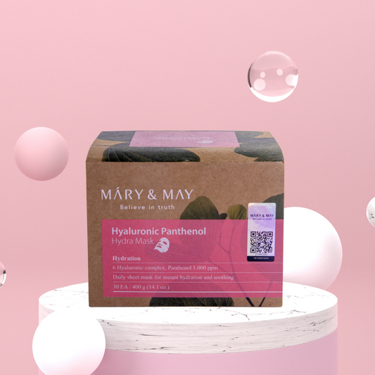 Mary&May Hyaluronic Hydration Face Mask 30pcs. pakaging, front 